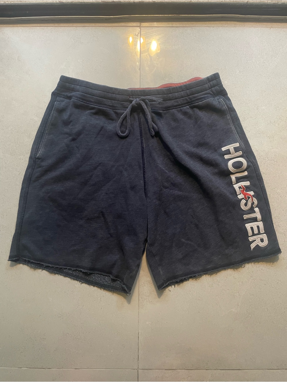 Hollister Navy Logo Lounge Shorts